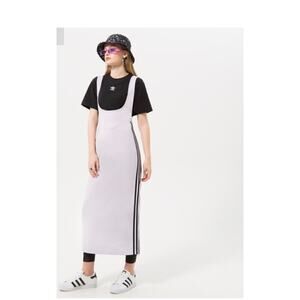 Adidas Originals 3-Stripe Tank Maxi Dress XL Lavender Scoop Neck